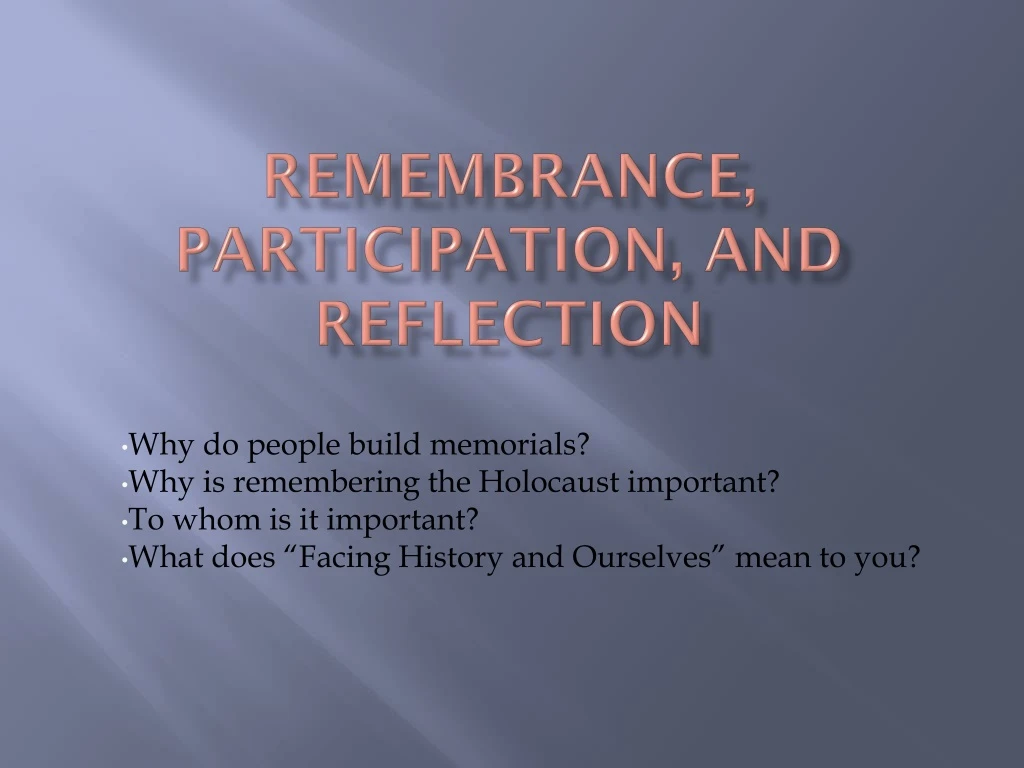remembrance participation and reflection