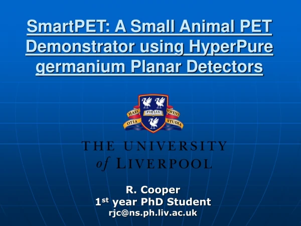 SmartPET: A Small Animal PET Demonstrator using HyperPure germanium Planar Detectors