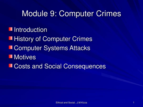 Module 9: Computer Crimes