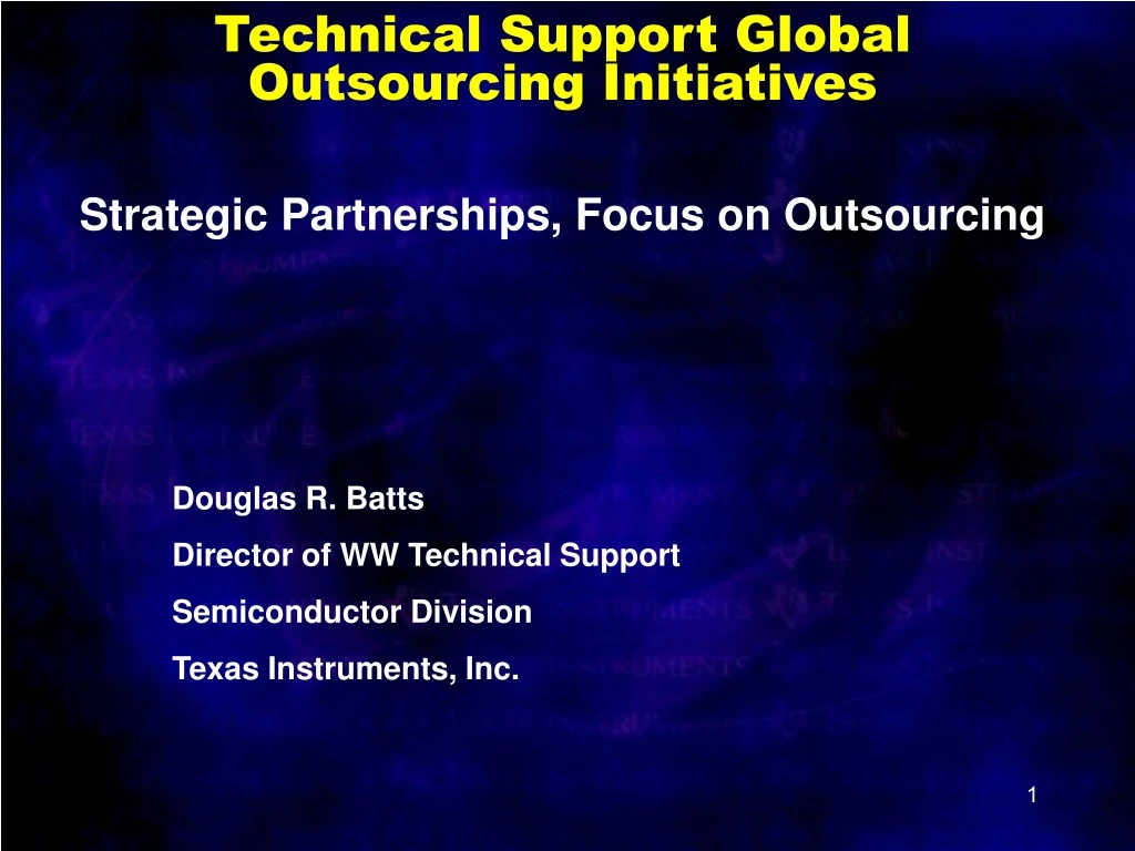 strategic partnerships focus on outsourcing