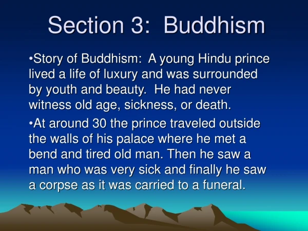 Section 3:  Buddhism