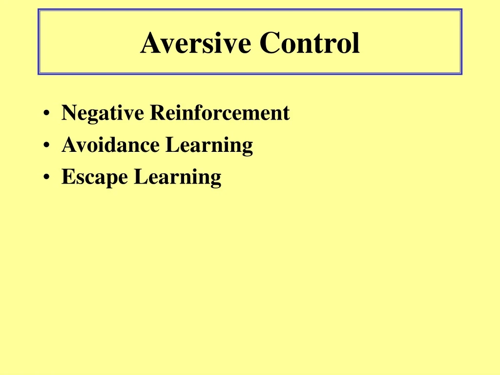 aversive control