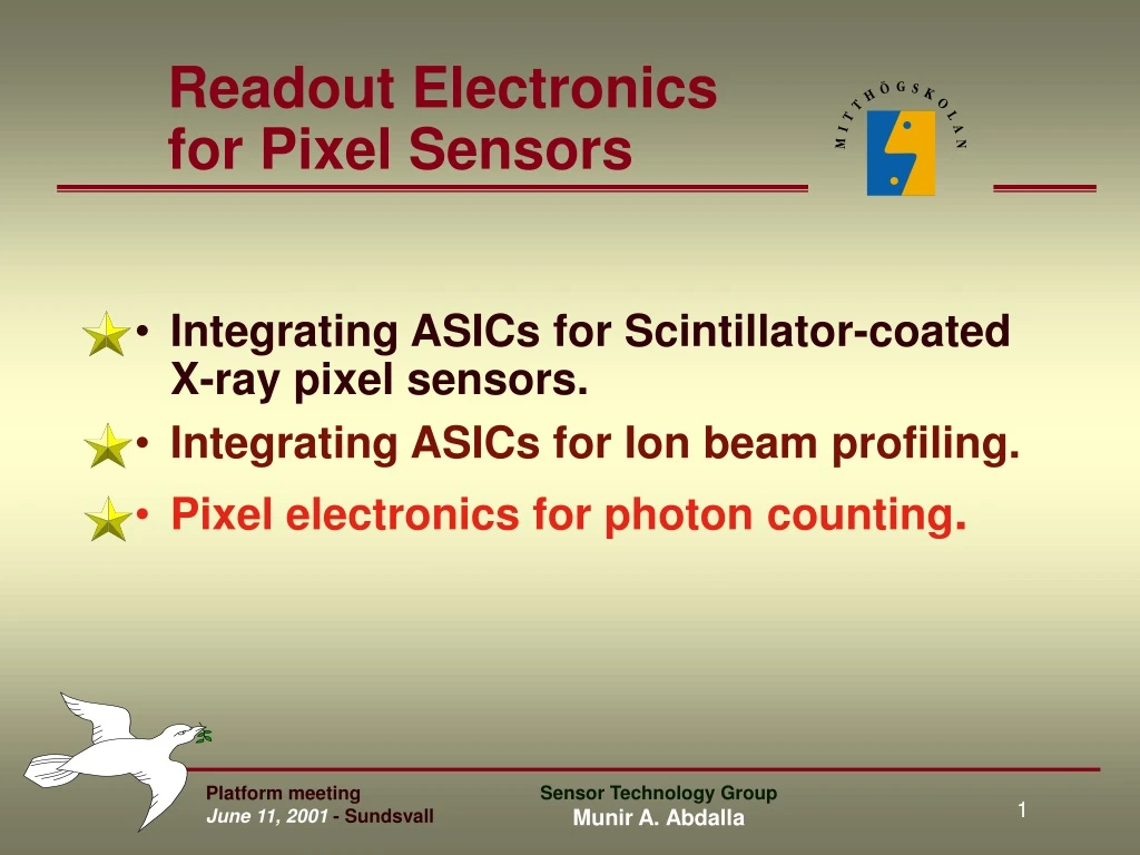 readout electronics for pixel sensors