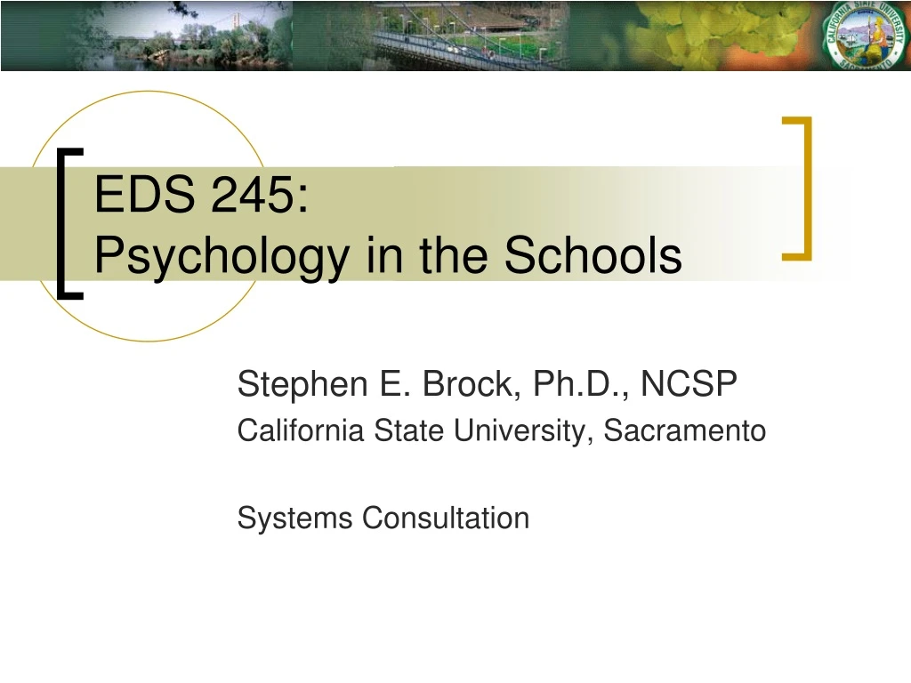 eds 245 psychology in the schools