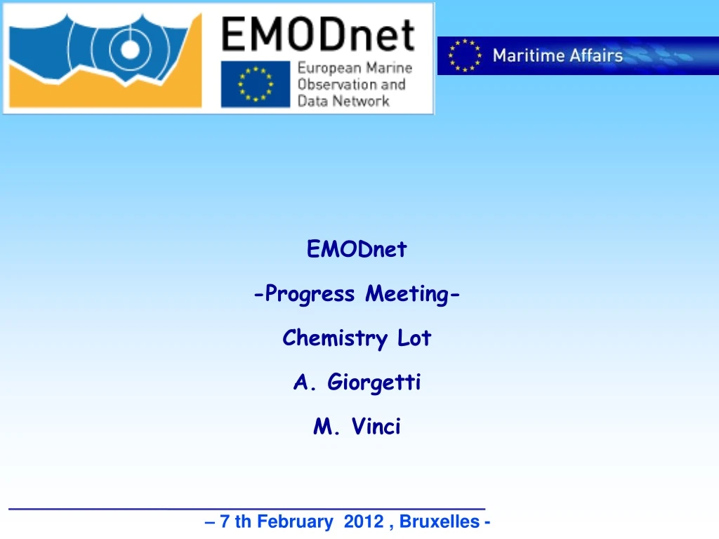 emodnet progress meeting chemistry