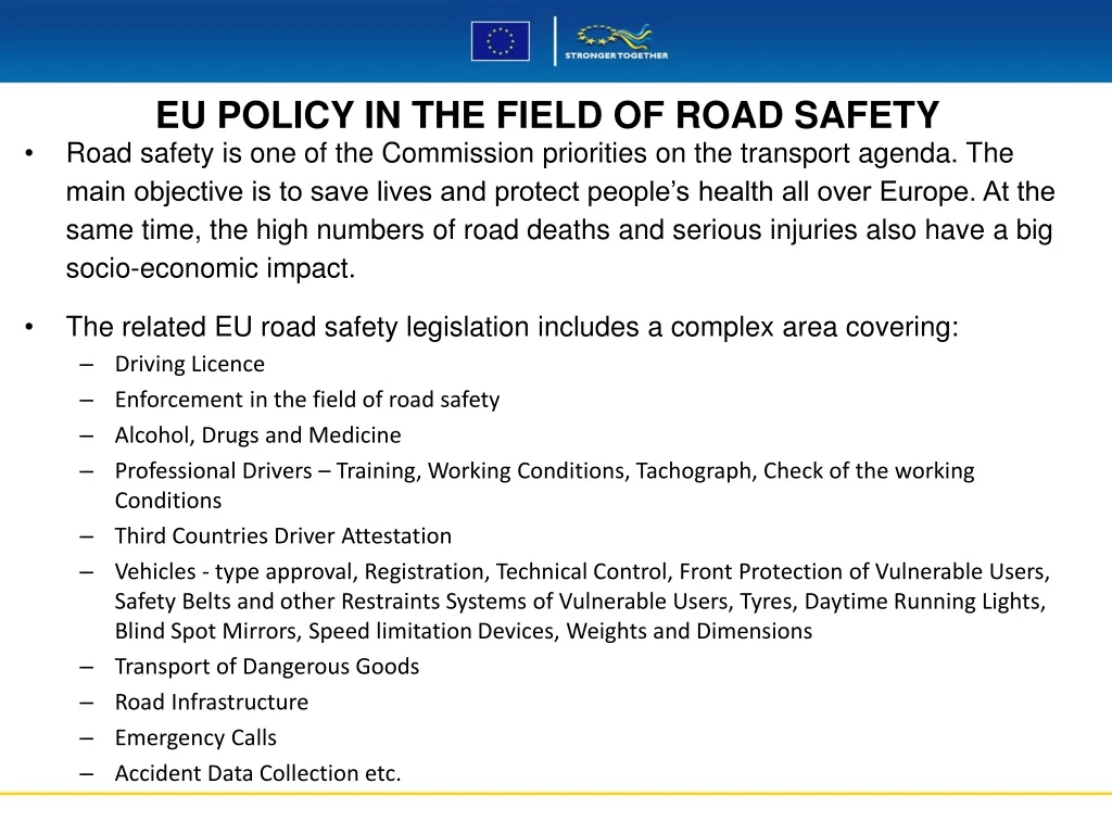 eu policy in the field of road safety