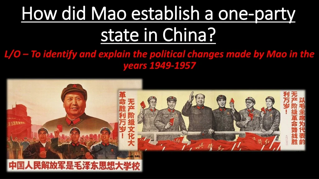how did mao establish a one party state in china