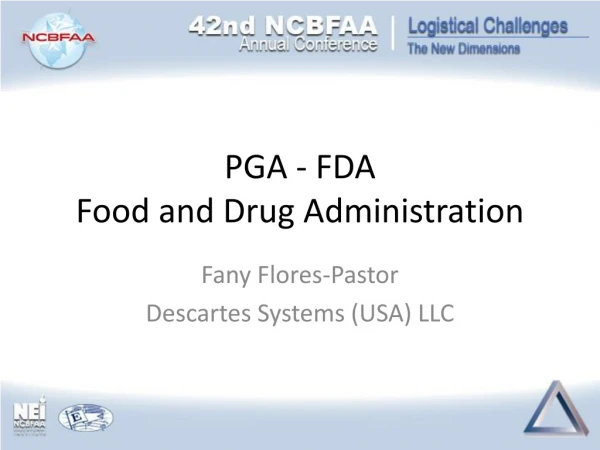 PGA - FDA Food and Drug Administration