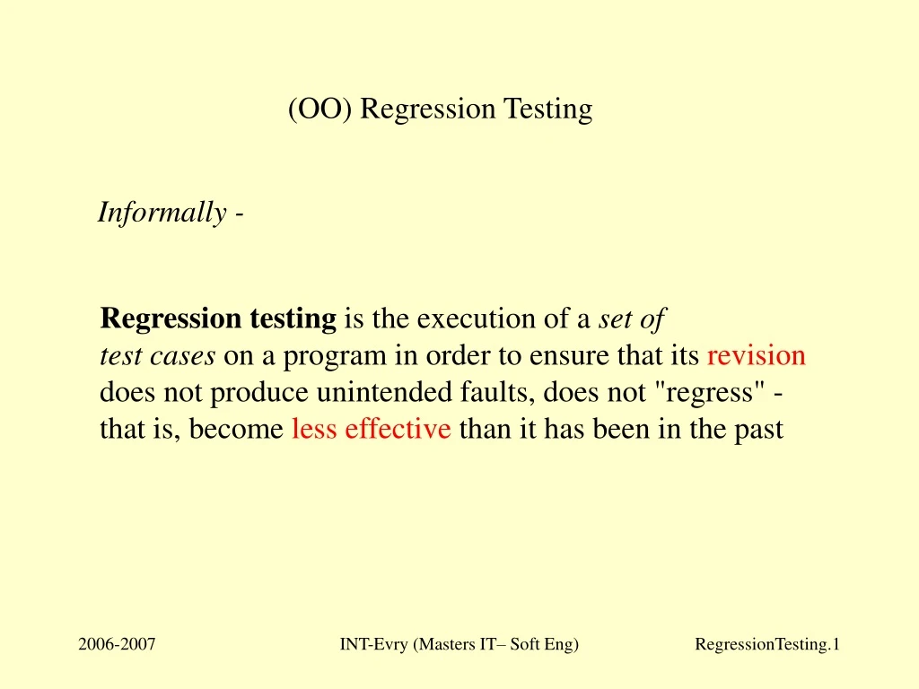 oo regression testing