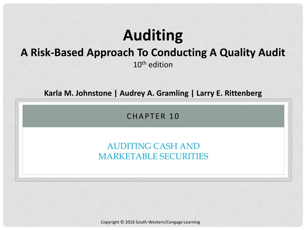 auditing cash and marketable securities