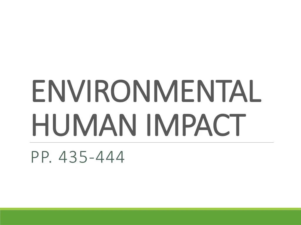 e nvironmental human impact