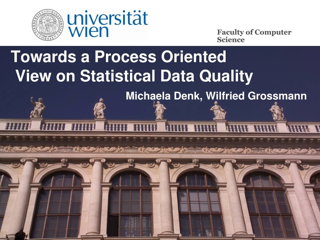 towards a process oriented view on statistical data quality