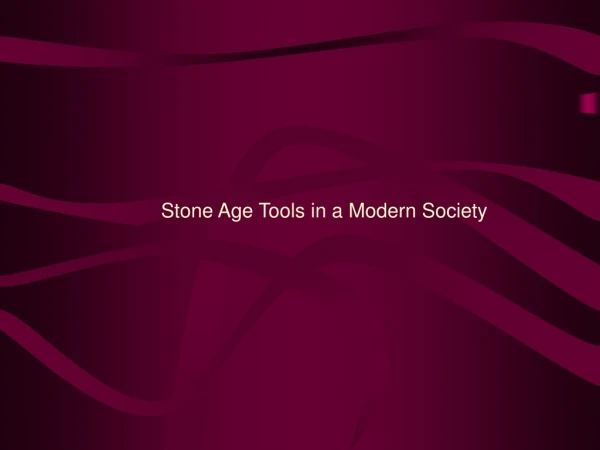 Stone Age Tools in a Modern Society