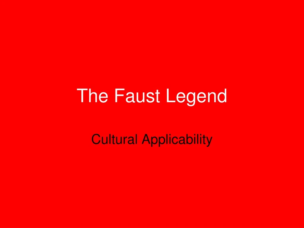 the faust legend
