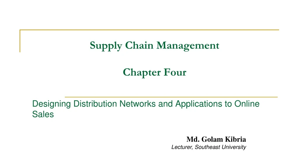 supply chain management chapter four