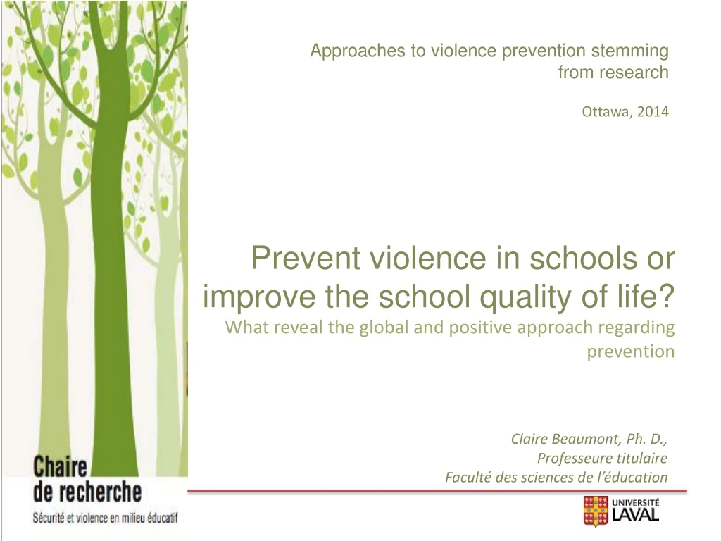 approaches to violence prevention stemming from