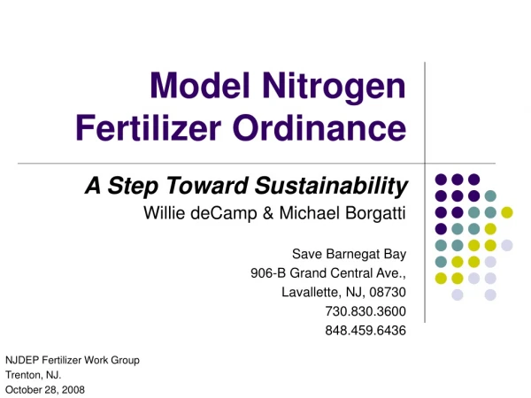 Model Nitrogen Fertilizer Ordinance