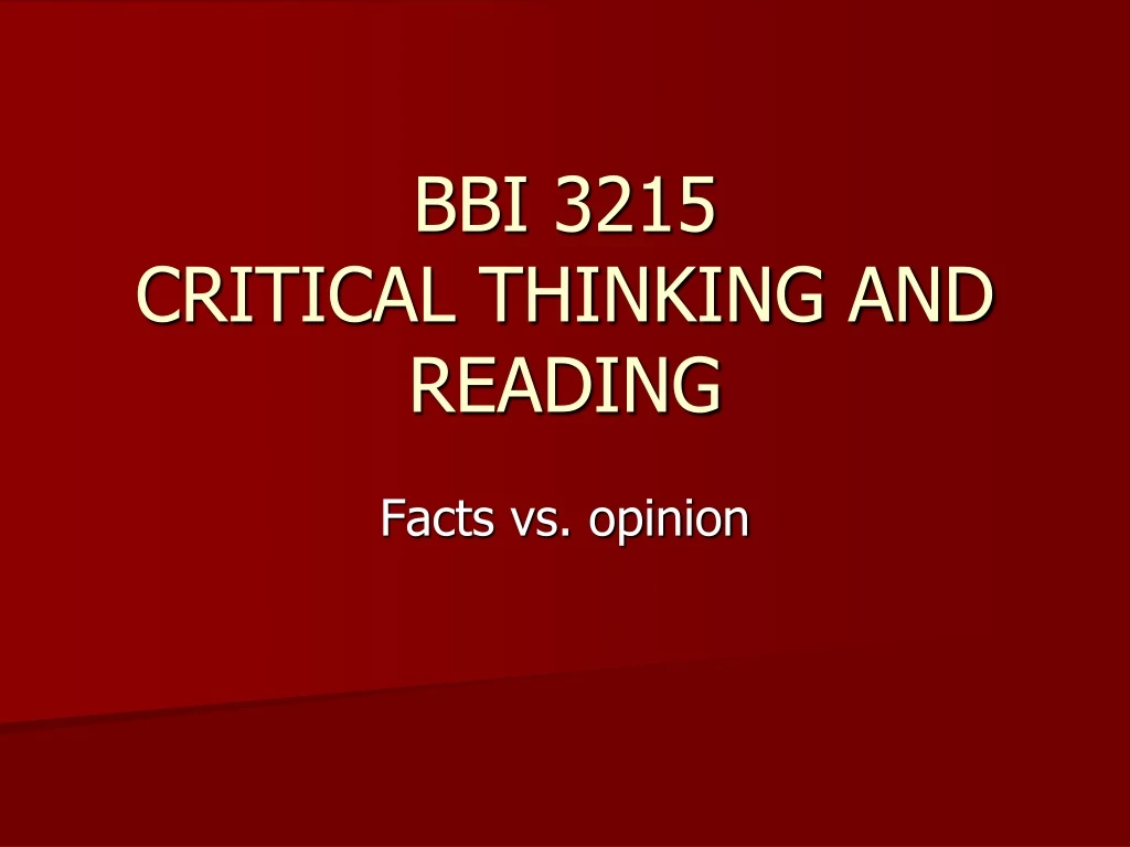 bbi 3215 critical thinking and reading