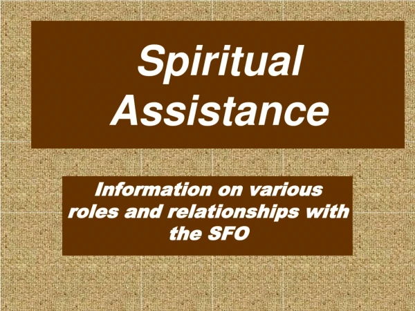 Spiritual Assistance