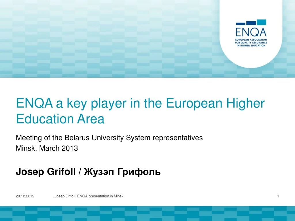 enqa a key player in the european higher education area