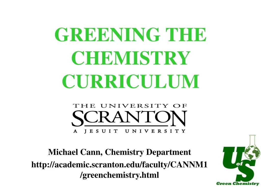 greening the chemistry curriculum