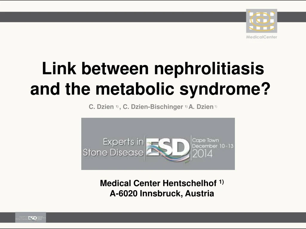 link between nephrolitiasis and the metabolic syndrome