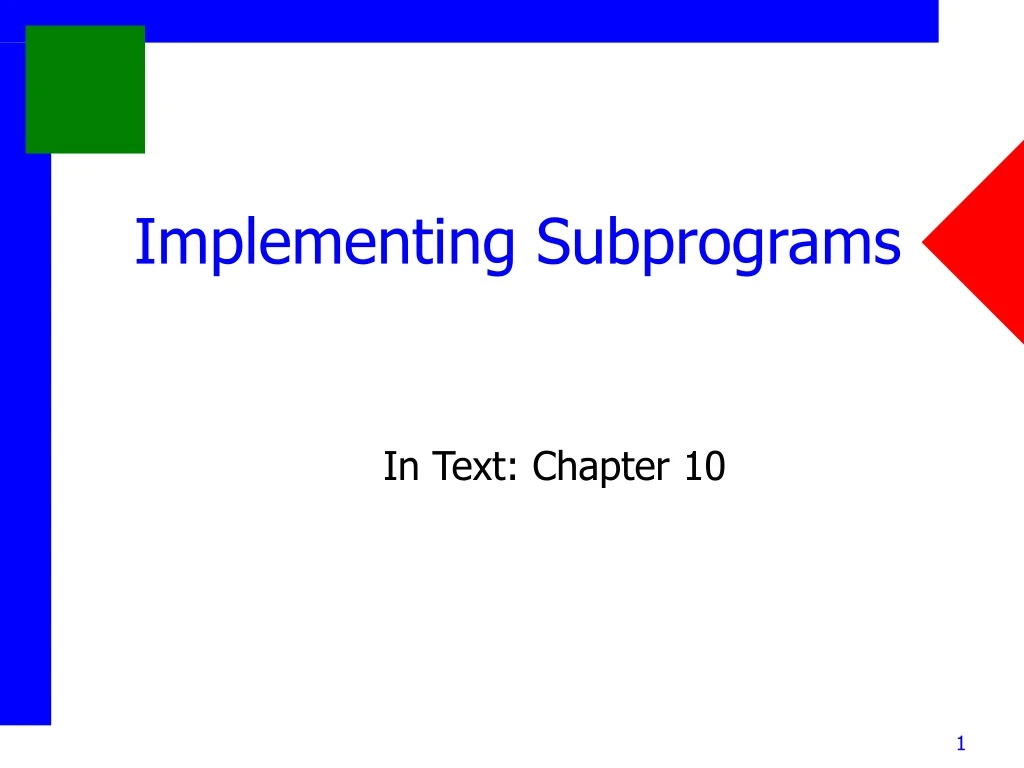 implementing subprograms