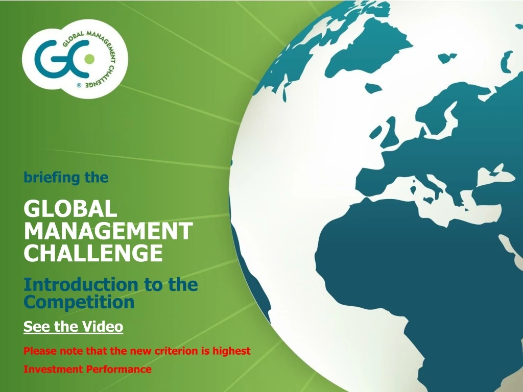 briefing the global management challenge