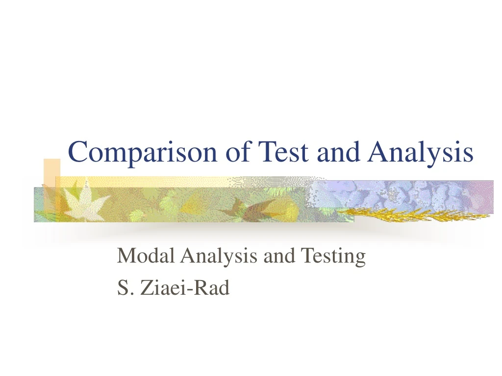 comparison of test and analysis