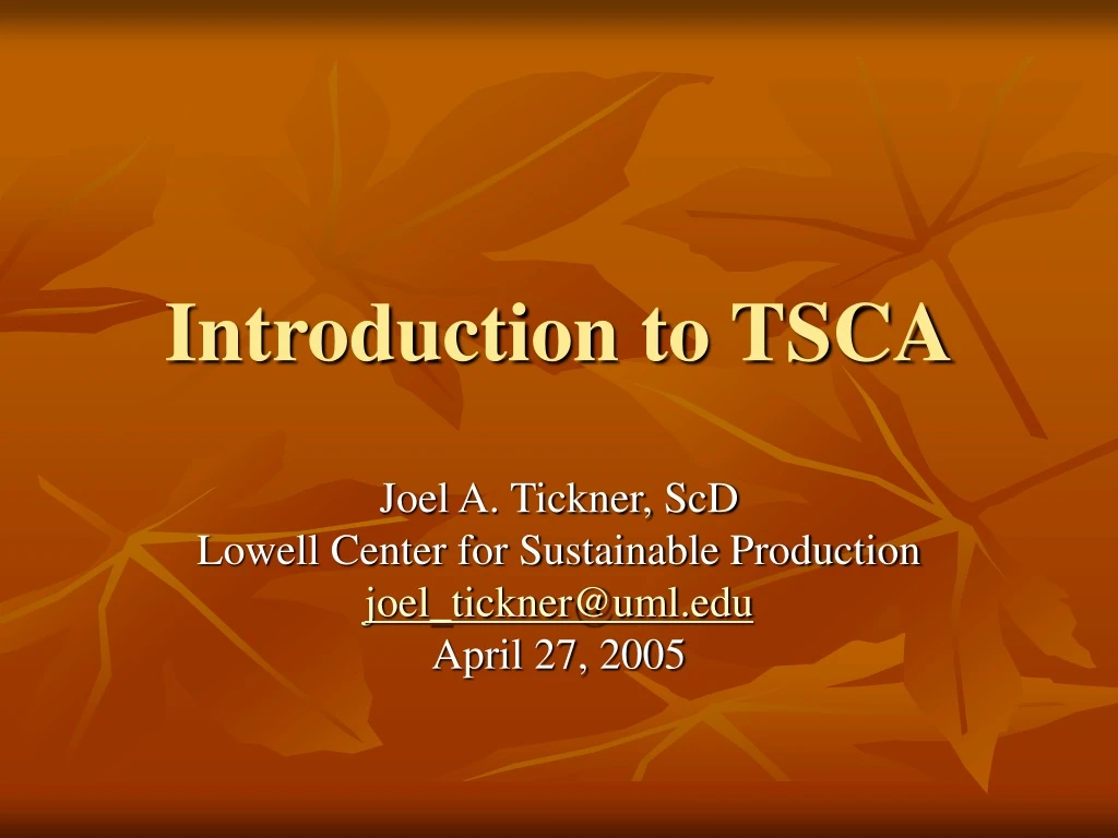 introduction to tsca