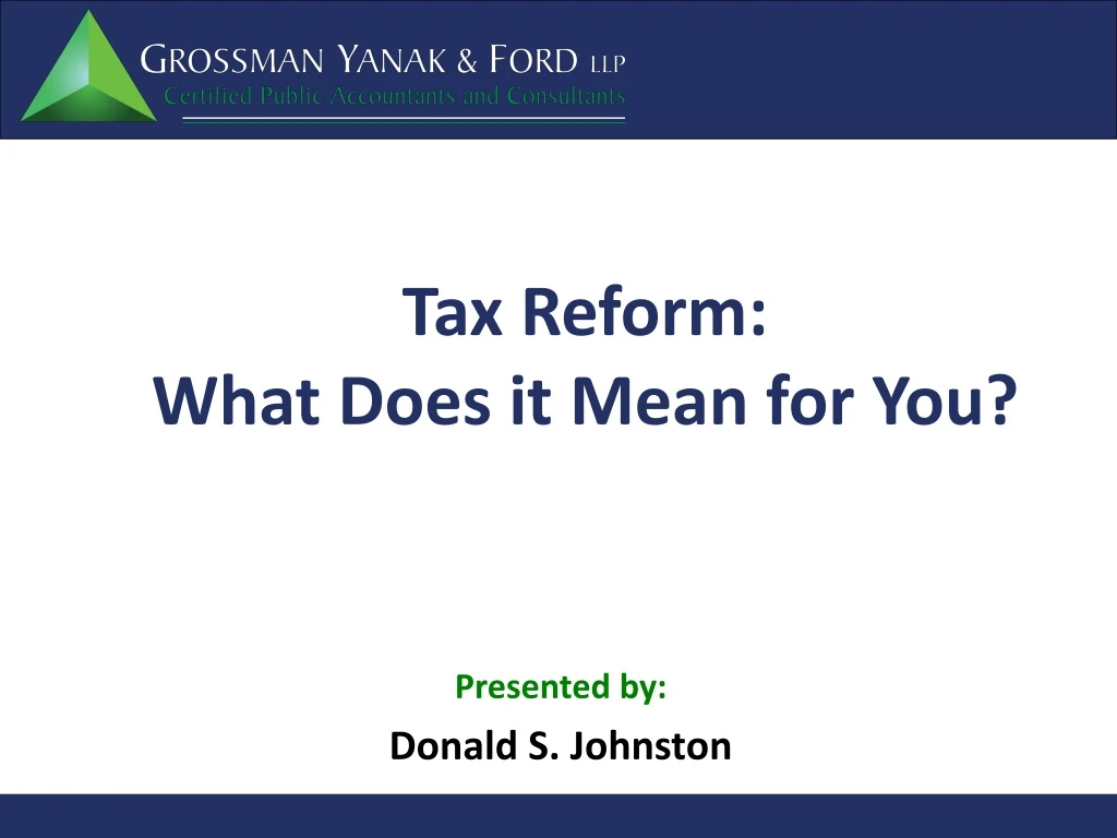 tax reform what does it mean for you