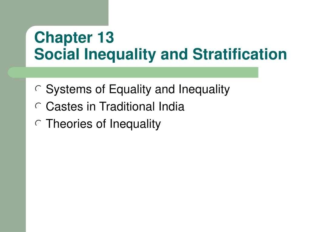 chapter 13 social inequality and stratification