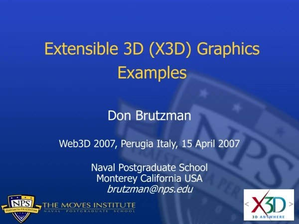 Extensible 3D (X3D) Graphics Examples
