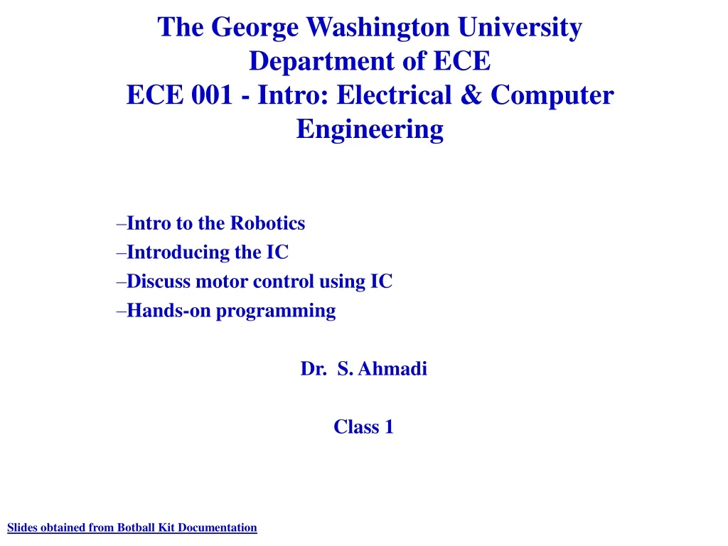 the george washington university department of ece ece 001 intro electrical computer engineering