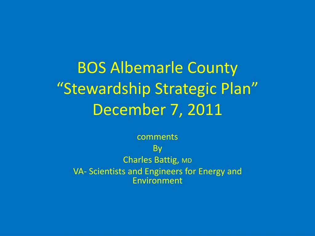 bos albemarle county stewardship strategic plan december 7 2011