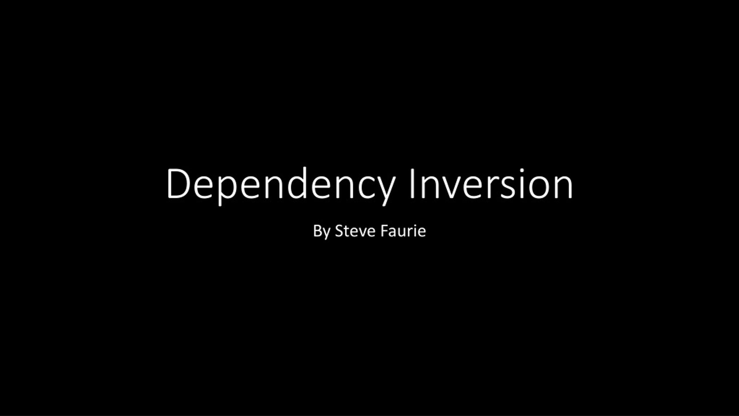 Dependency Inversion - slide 1