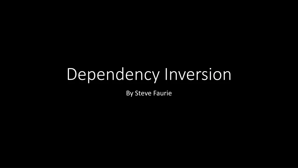 dependency inversion