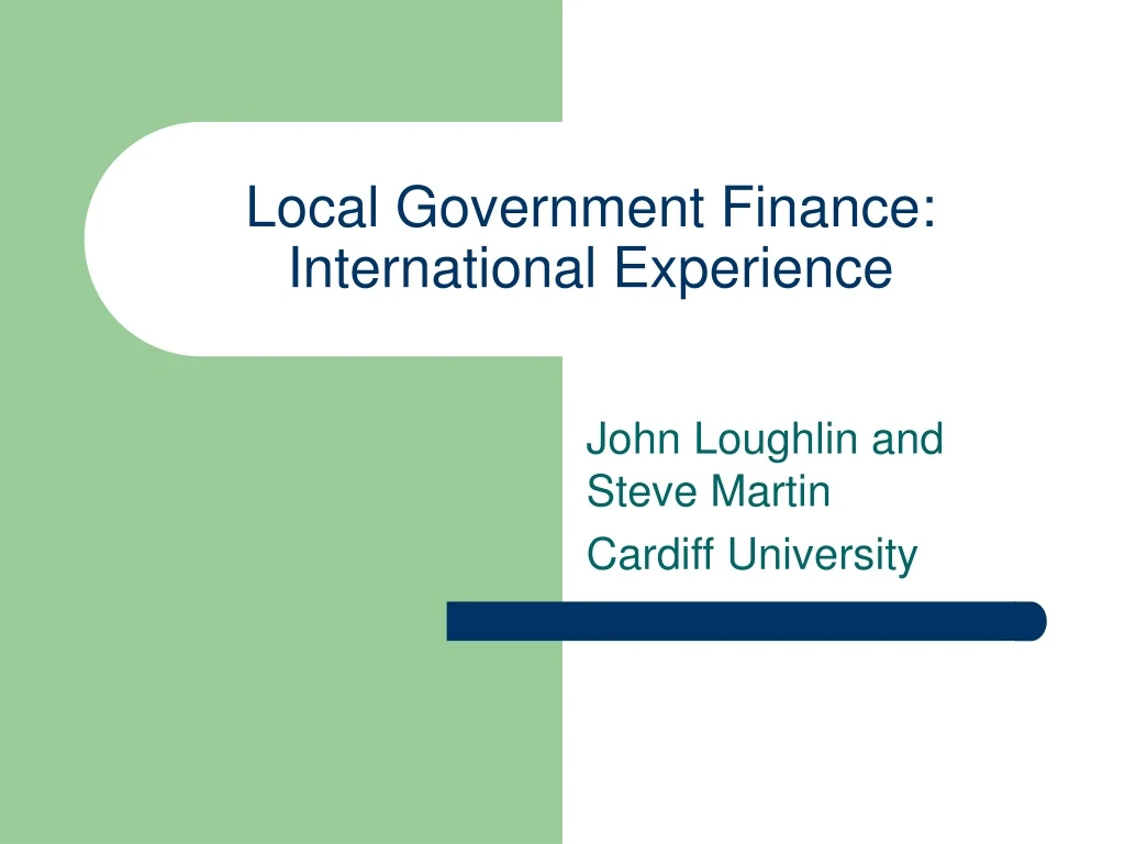 local government finance international experience