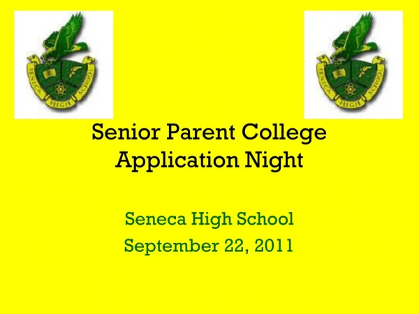 Senior Parent College Application Night