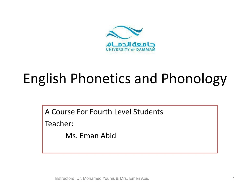 english phonetics and phonology