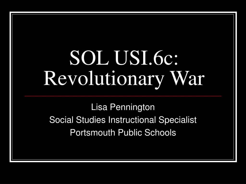 sol usi 6c revolutionary war