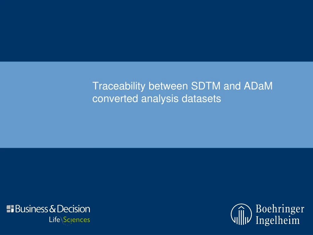 traceability between sdtm and adam converted analysis datasets