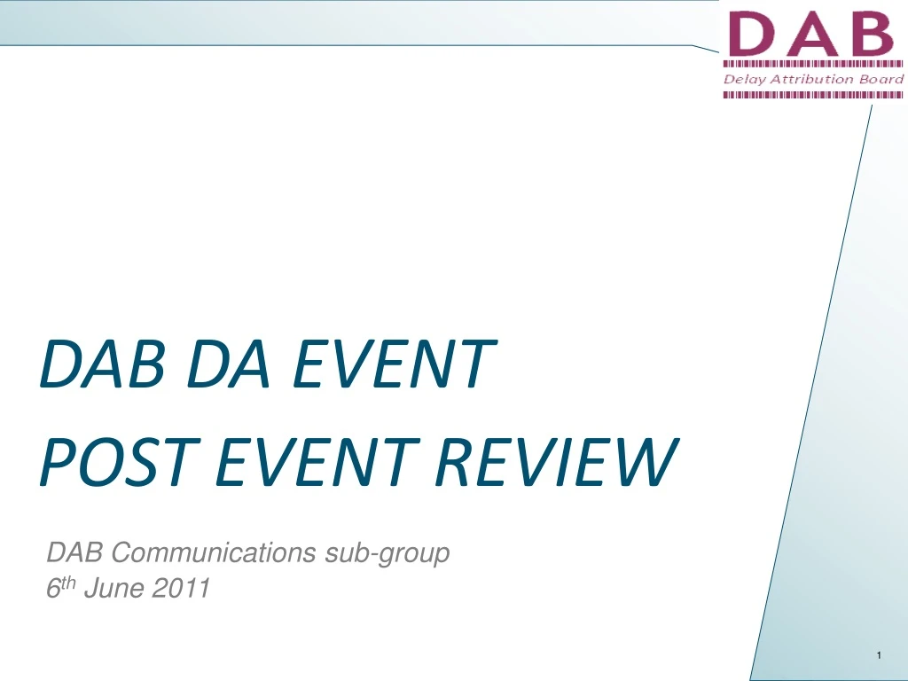dab da event post event review