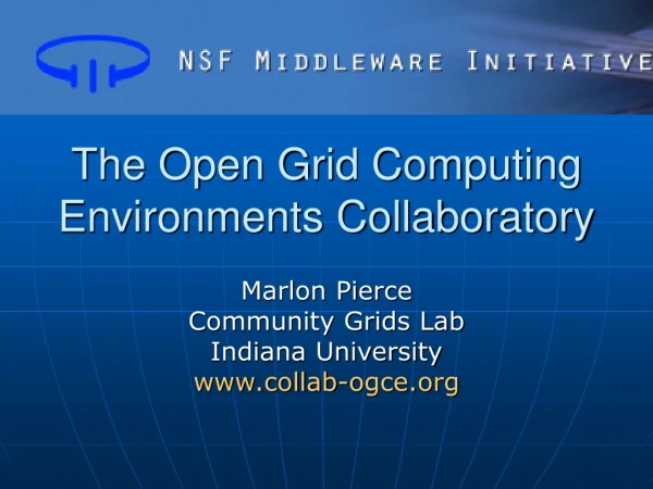 The Open Grid Computing Environments Collaboratory