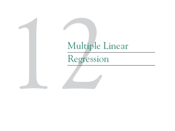12-1 Multiple Linear Regression Models