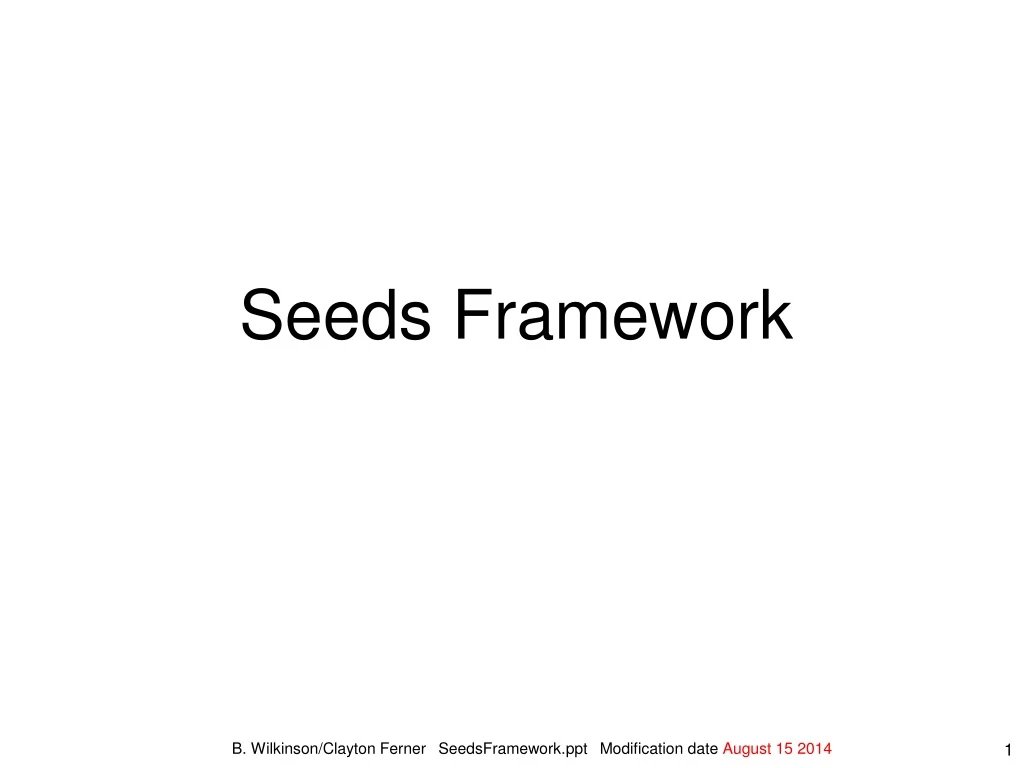 seeds framework