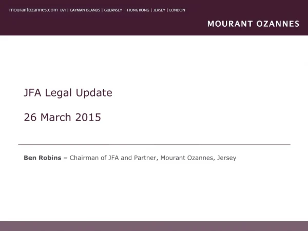 JFA Legal Update 26 March 2015