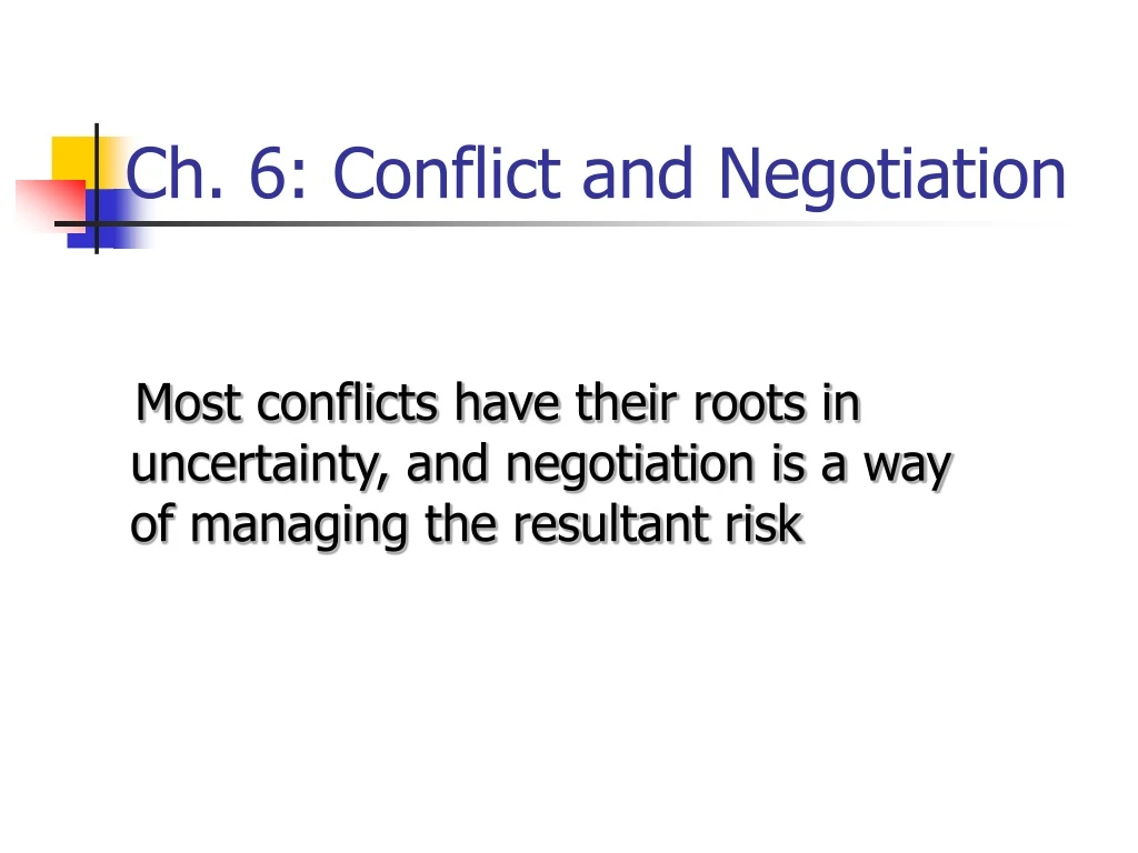 ch 6 conflict and negotiation