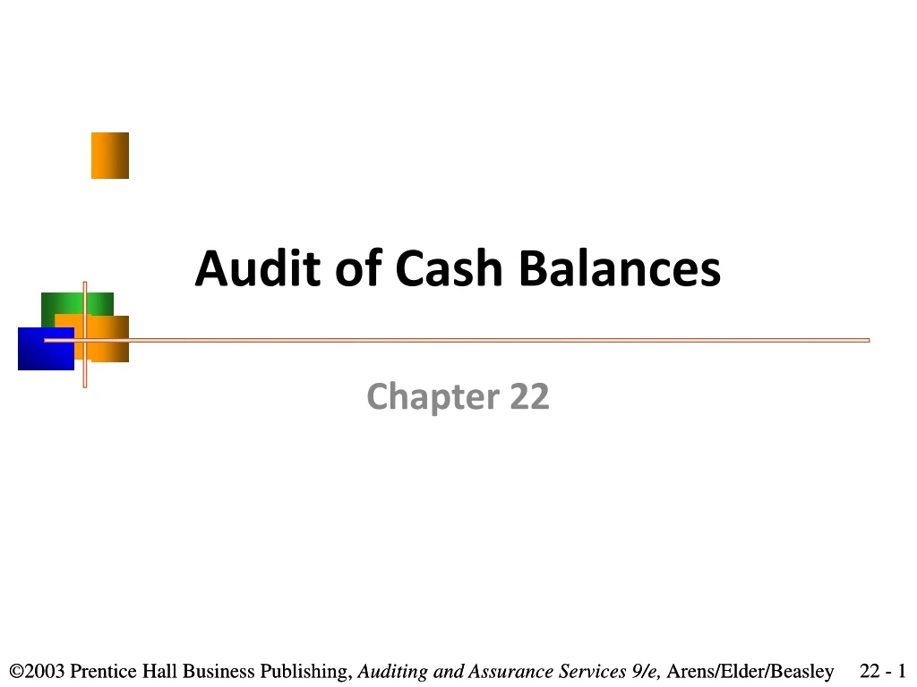 audit of cash balances