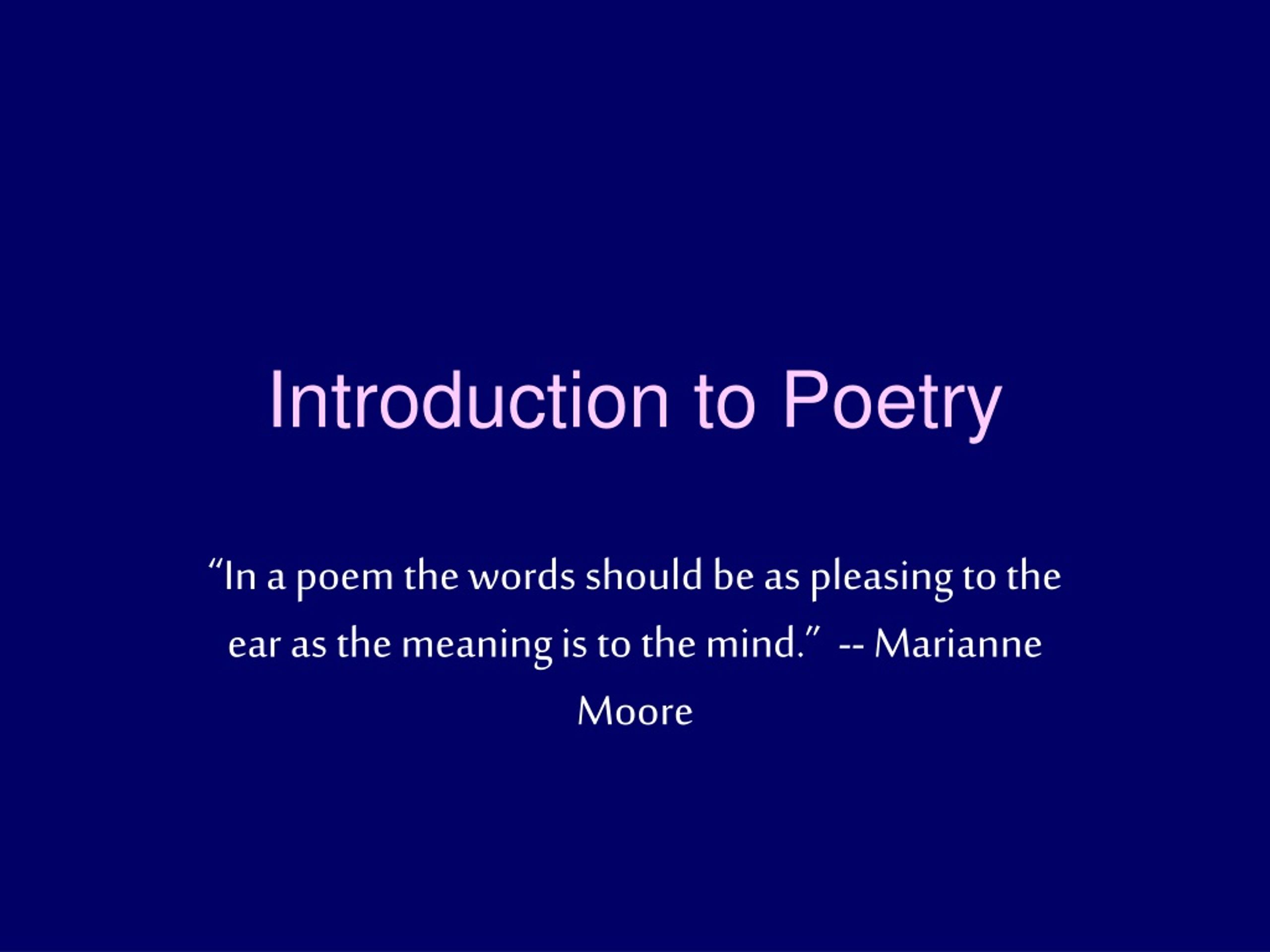 PPT - Introduction to Poetry PowerPoint Presentation, free download ...